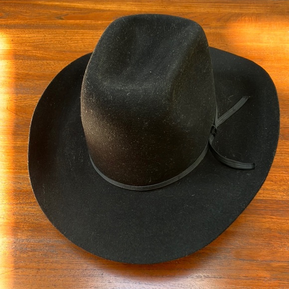 VTG Trail Ridge Dynafelt Hat. Water Repellent Fur Blend. AllBlack. Size 7&3/8”. - Picture 2 of 8